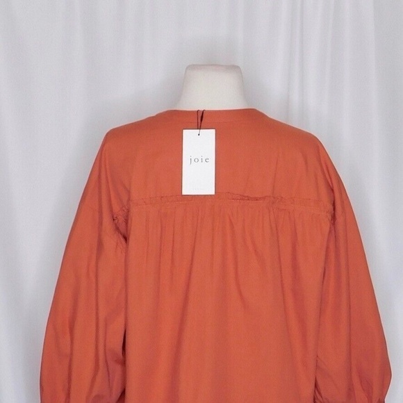 NWT!! JOIE Barrian Warm Spice Orange Peasant Top Blouse Tie Neck X-Small - Picture 11 of 14